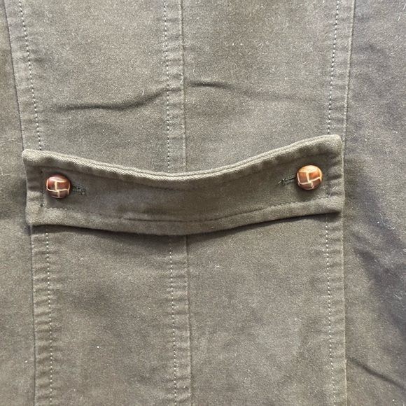 GAP Vintage Y2K Chocolate Brown 100% COTTON Button Coat M Trench Coat - Picture 9 of 10